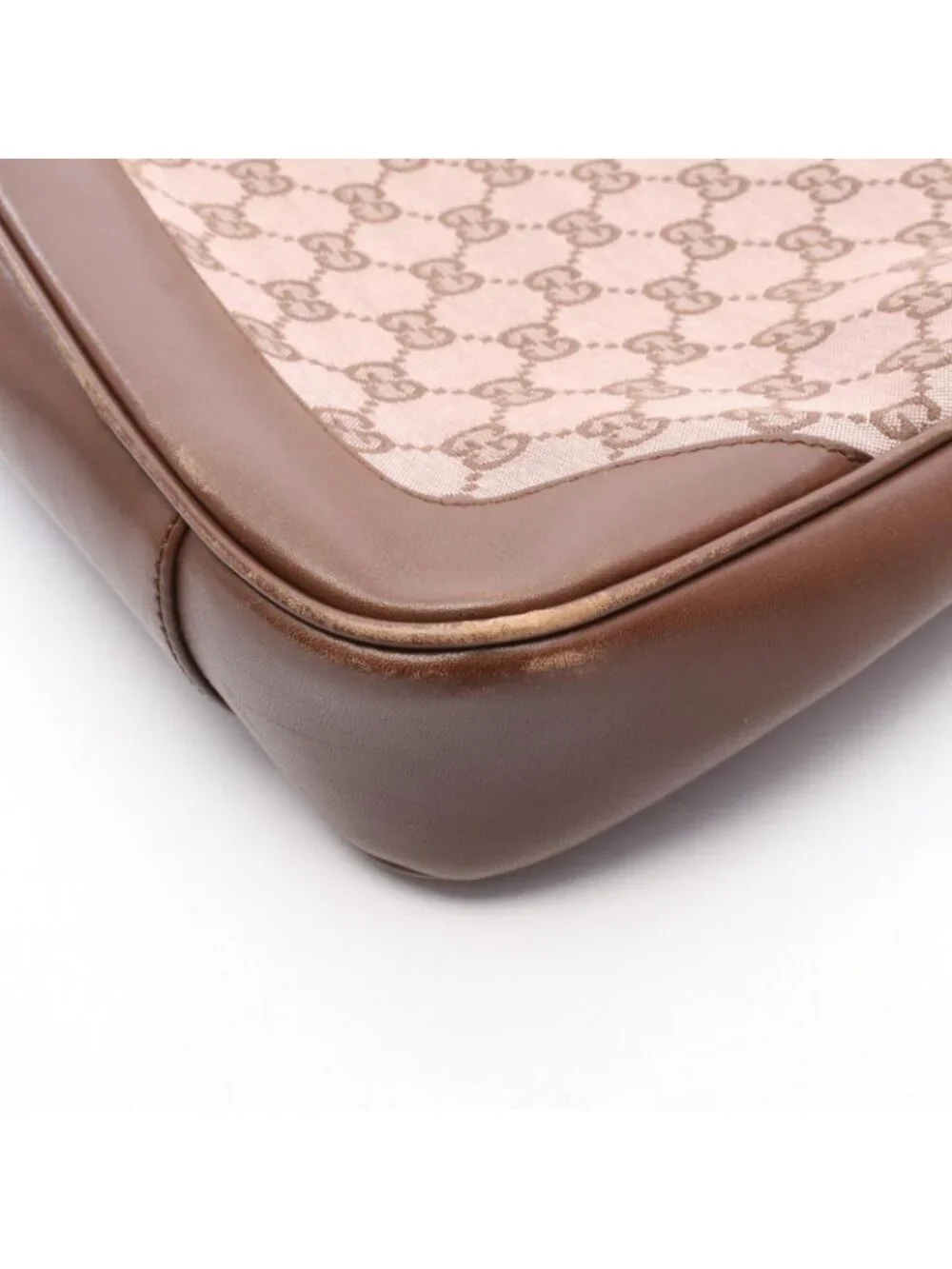 Gucci Handbag Bamboo 2-Way 001 Brown Canvas Leather Shoulder